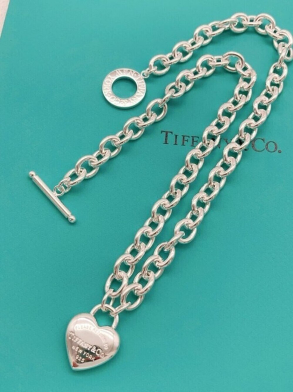 Tiffany & Co. Style Silver Smooth Heart Necklace